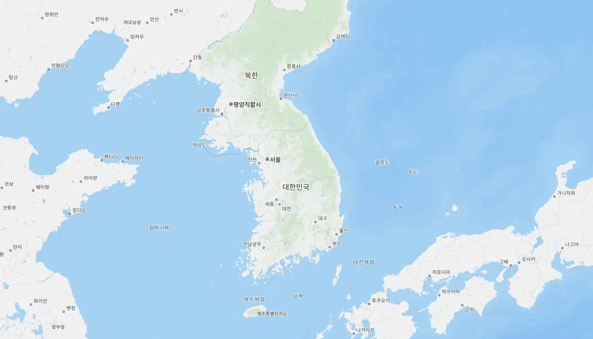 네이버 세계지도의 한반도